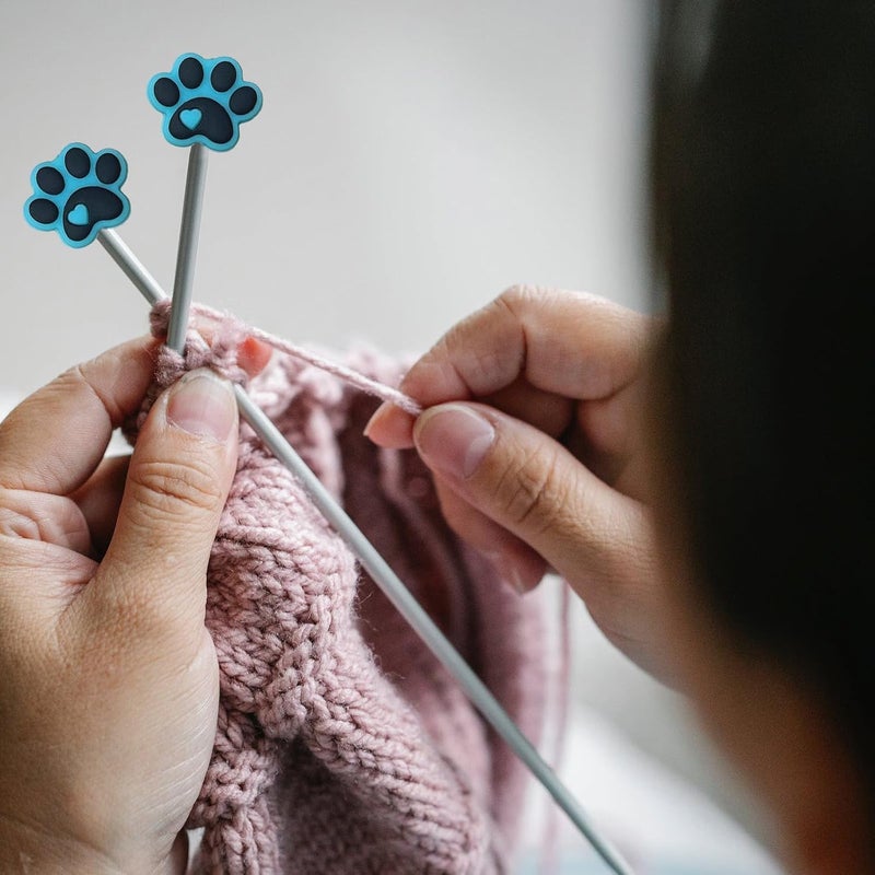 spansee 8 PCS Dog Paw Knitting Needle Stoppers, Knitting Needle Point Protectors, Knitting Needle Caps, Knitting Tools, Knitting Accessories, Knitting Supplies fit Size 2-13 (2.75mm-9mm) Needles - Image 4